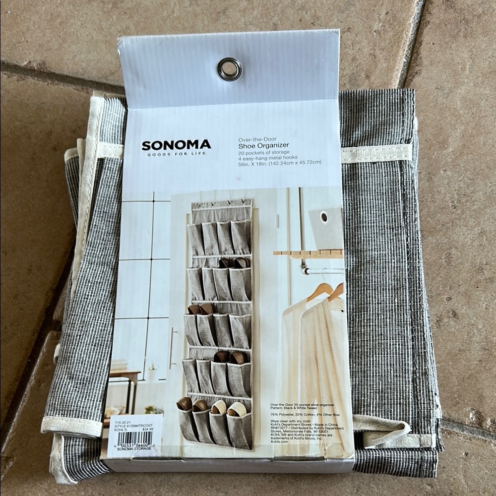 SONOMA Gray Over-the-Door Shoe Organizer